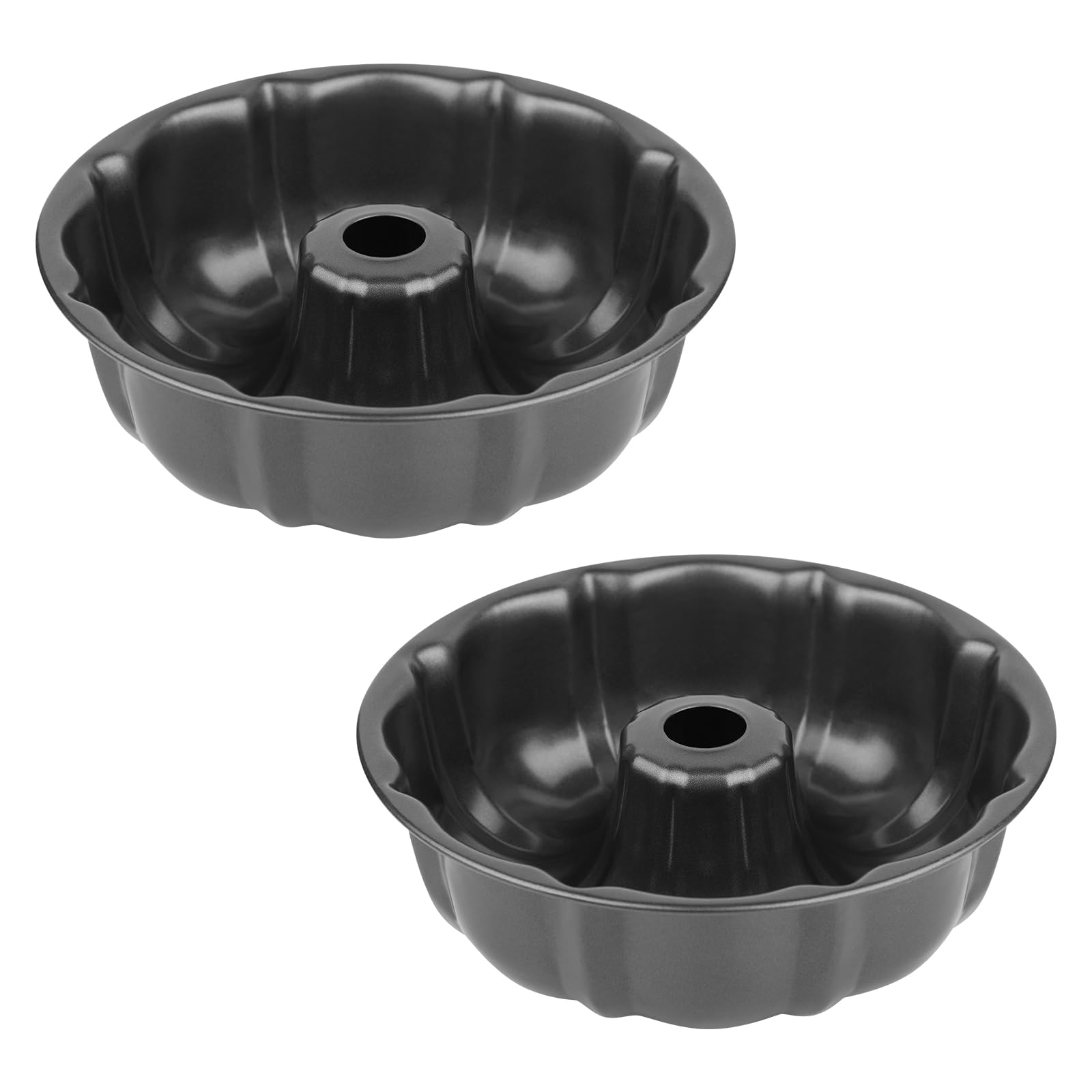 9.5" Non-stick Cake Pan, Heavy Duty Carbon Steel Fluted Tube Round Baking Pan,Buntz Pound Cake Pan Mold,Tube Bakeware,Baking Mold for Jello,Gelatin,Chocoflan,Flan