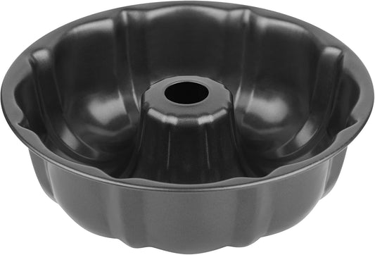9.5" Non-stick Cake Pan, Heavy Duty Carbon Steel Fluted Tube Round Baking Pan,Buntz Pound Cake Pan Mold,Tube Bakeware,Baking Mold for Jello,Gelatin,Chocoflan,Flan