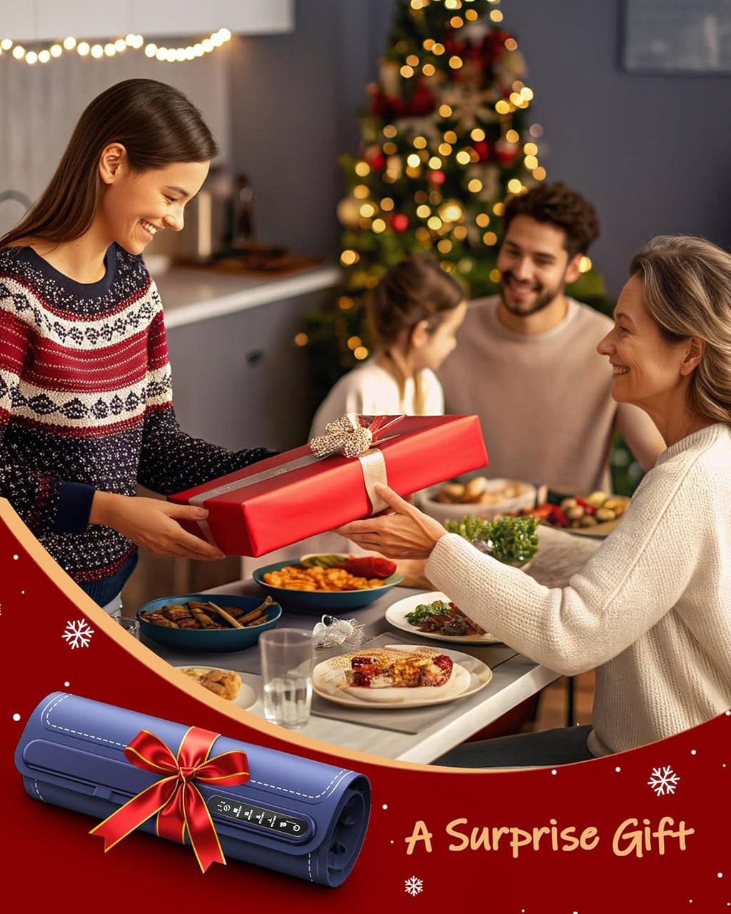 Food Warming Mat - Fast Heating Silicone Electric Warming Tray with 4 Level Temperature, Raised Feet Protects Table, Roll Up Buffet Hot Plates Heat Pad, Portable Food Warmer for Parties Home Travel